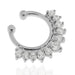 316L Surgical Steel White CZ's Paved Clip-On Fake Septum Ring United Kingdom