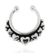 Paved Mini Hearts Clip-On Septum Ring - Monster Piercing