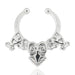 316L Surgical Steel Tribal Style Design Clip-On Septum Ring United Kingdom