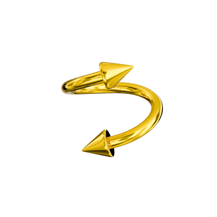 316L Surgical Steel Anodised Spiral with Cones - Monster Piercing