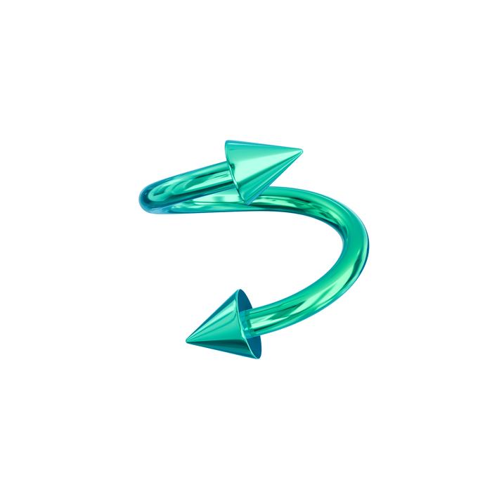 G23 Titanium  Anodised Twister Barbell with Cone - Monster Piercing