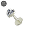 G23 Titanium Heart CZ Jewelled Threadless Push-Fit Flatback Stud