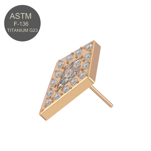 G23 Titanium CZ Jewelled Kite Threadless Push-fit Top - Monster Piercing