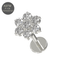 G23 Titanium CZ Jewelled Flower Push-Fit Flatback Stud