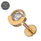 G23 Titanium CZ Jewelled Eyeball Push-Fit Flatback Stud