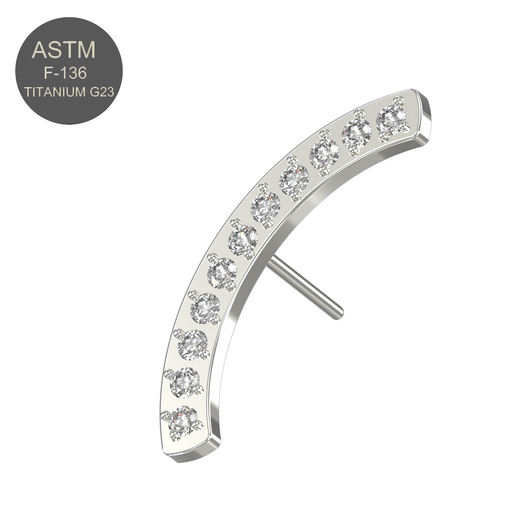 G23 Titanium CZ Jewelled Arch Threadless Push-fit Top - Monster Piercing