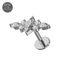 G23 Titanium CZ Jewelled Wings Design Thread-less Push-Fit With Flatback Stud