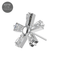 G23 Titanium CZ Jewelled Five Petal Flowery In Tapered Baguette Design Thread-less Push-Fit Top