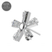 G23 Titanium CZ Jewelled Five Petal Flowery In Tapered Baguette Design Thread-less Push-Fit Top - Monster Piercing