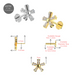 G23 Grade Titanium CZ Jewelled Five Petal Flowery In Tapered Baguette Design Thread-less Push-Fit With Flat-Back - Monster Piercing
