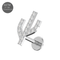G23 Titanium CZ Jewelled Cactus Design Thread-less Push-Fit With Flatback Stud