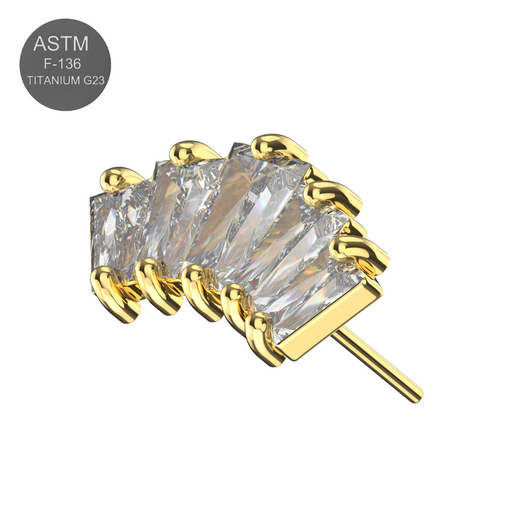 G23 Titanium CZ Jewelled Crown Design Thread-less Push-Fit Top - Monster Piercing