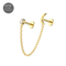 G23 Titanium Embellished Moon Connector Chain Thread-less Push-Fit With Flatback Stud