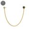 G23 Titanium CZ Round and Crown Double Stud with Chain Fancy Design Thread-less Push-Fit Top