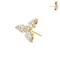 G23 Titanium Trinity Marquise Crystal Threadless Labret Accessory Top