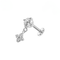 G23 Titanium CZ Jewelled Dangling Flower Threadless Flatback Stud