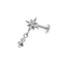 G23 Titanium CZ Jewelled North Star Threadless Flatback Stud