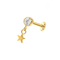 G23 Titanium CZ Jewelled with Dangling Star Threadless Flatback Stud