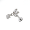 G23 Titanium Triple Marquise Leaf CZ Dangling Threadless Flatback Stud