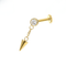 G23 Titanium Bezel CZ Spike Dangling Threadless Flatback Stud
