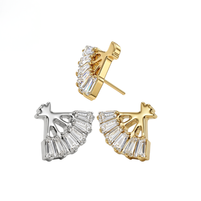 G23 Titanium Imperial Folding Fan CZ Threadless Labret Accessory Top