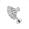 G23 Titanium Imperial Folding Fan CZ Threadless Flatback Stud