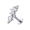 G23 Titanium Kite Baguette Cluster CZ Threadless Flatback Stud