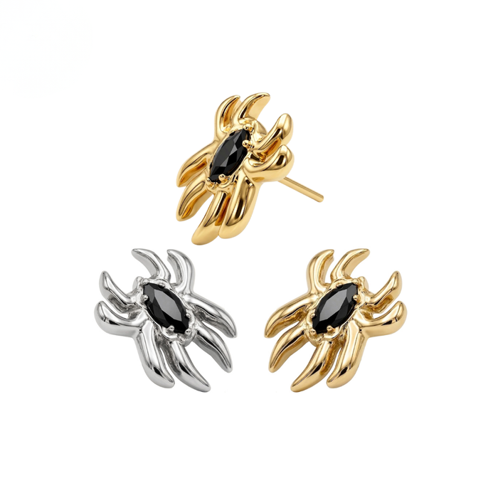 G23 Titanium Spider Black CZ Threadless Labret Accessory Top
