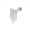 G23 Titanium CZ Chain Fringe Threadless Flatback Stud