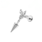 G23 Titanium Marquise Flower Spike Dangling Threadless Flatback Stud