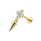 G23 Titanium Flower CZ Spike Dangling Threadless Flatback Stud