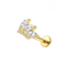 G23 Titanium Marquise CZ Butterfly Threadless Flatback Stud