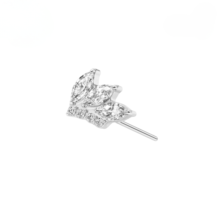 G23 Titanium Marquise CZ Butterfly Threadless Labret Accessory Top