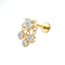 G23 Titanium Heart CZ Triple Drop Threadless Flatback Stud