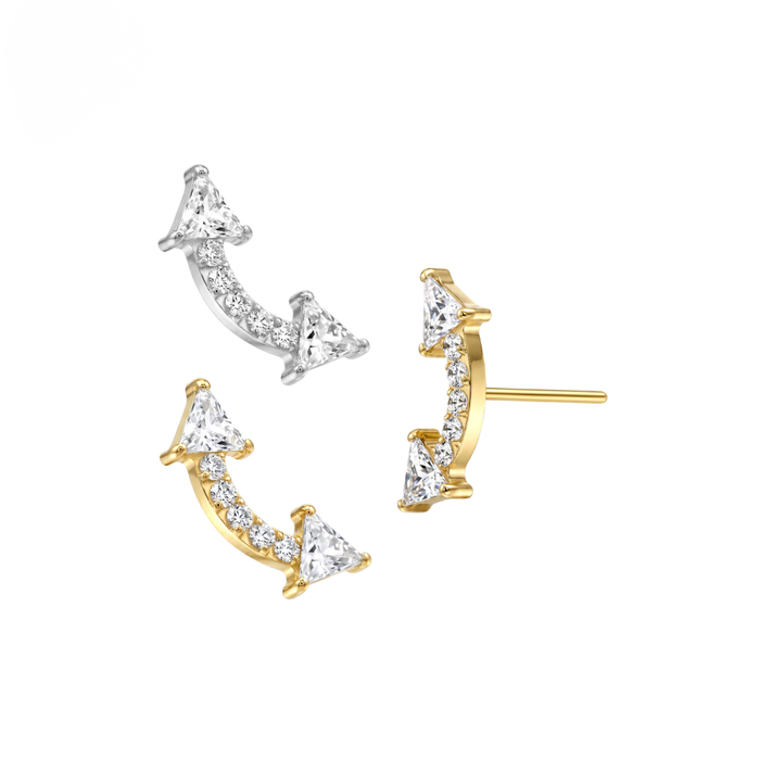 G23 Titanium CZ Jewelled Double Arrow Threadless Labret Accessory Top