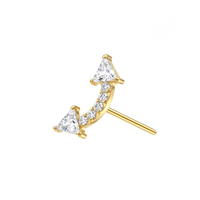 G23 Titan CZ besetzter Double Arrow Threadless Labret Aufsatz