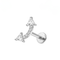 G23 Titanium CZ Jewelled Double Arrow Threadless Flatback Stud