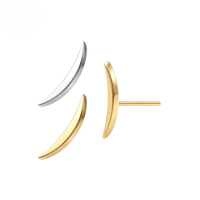 G23 Titanium Crescent Moon Threadless Labret Accessory Top