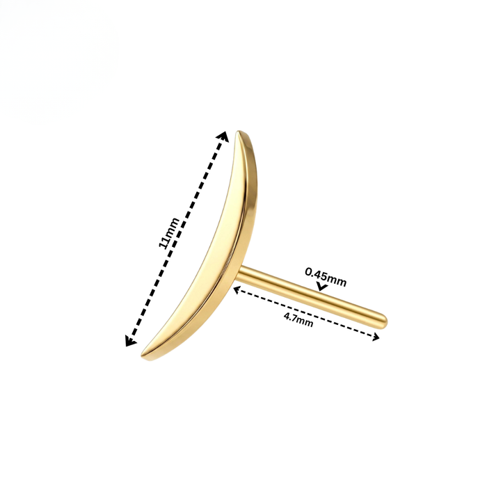 G23 Titanium Crescent Moon Threadless Labret Accessory Top