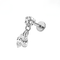 G23 Titanium Duo Marquise CZ Drop Threadless Flatback Stud