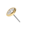 14K Gold Bezel Marquise CZ Threadless Labret Top with Titanium Push Pin