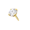 14K Gold Round Natural Diamond Threadless Top