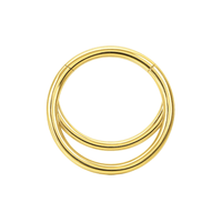 14K Gold Classic Double Ring Segment Clicker Ring - Monster Piercing