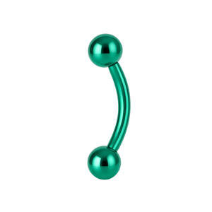 316L Surgical Steel Coloured Curved Bar With Ball
