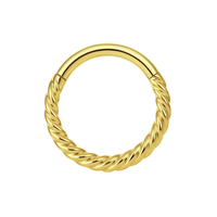 9K Gold Twisted Hinged Segment Clicker Ring United Kingdom