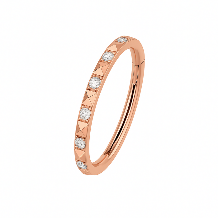 316L Surgical Steel CZ Jewelled Hinged Septum Clicker Ring - Monster Piercing