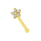 9K Gold Floral Flower Jewelled Nose Stud