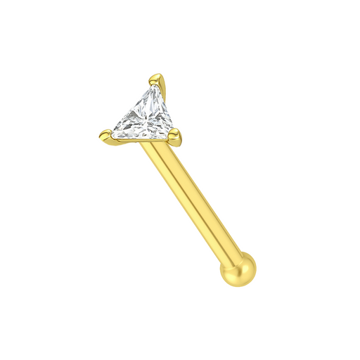 Diamond Triangle Pyramid Stud Earrings In Yellow Gold - Foto 7