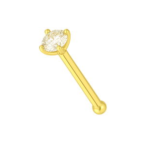 14K Gold Claw-Set Moissanite Nose Stud