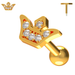925 Sterling Silver Jewelled Crown Cartilage Stud - Monster Piercing